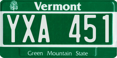 VT license plate YXA451