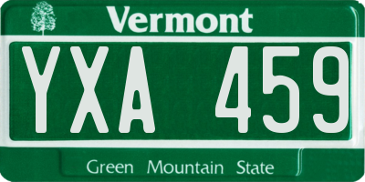 VT license plate YXA459