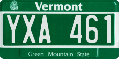 VT license plate YXA461