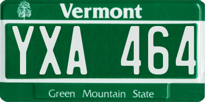 VT license plate YXA464