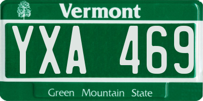VT license plate YXA469