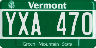 VT license plate YXA470