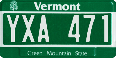 VT license plate YXA471