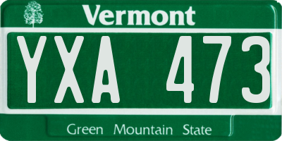 VT license plate YXA473