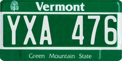 VT license plate YXA476