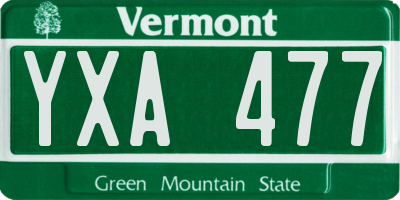 VT license plate YXA477