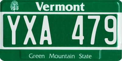 VT license plate YXA479