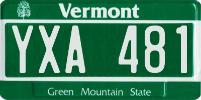 VT license plate YXA481