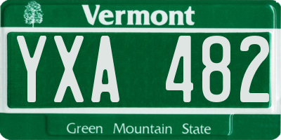 VT license plate YXA482
