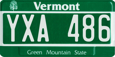VT license plate YXA486