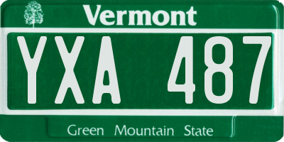 VT license plate YXA487