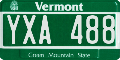 VT license plate YXA488