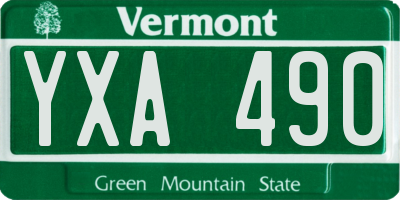 VT license plate YXA490