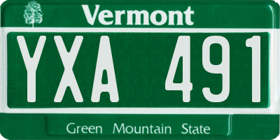 VT license plate YXA491
