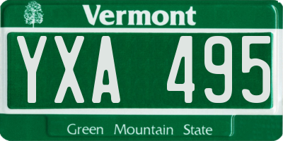 VT license plate YXA495