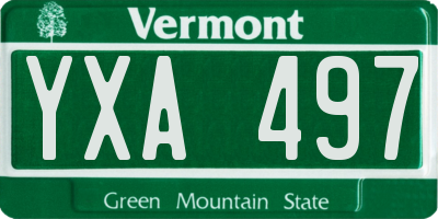 VT license plate YXA497