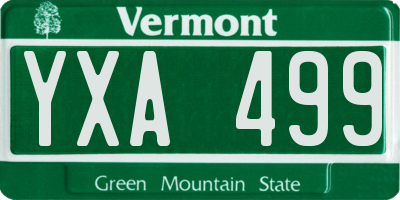 VT license plate YXA499