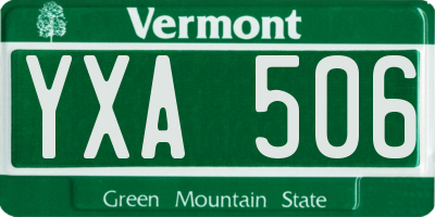 VT license plate YXA506
