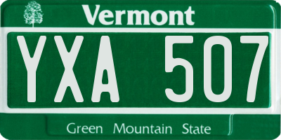 VT license plate YXA507