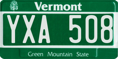 VT license plate YXA508