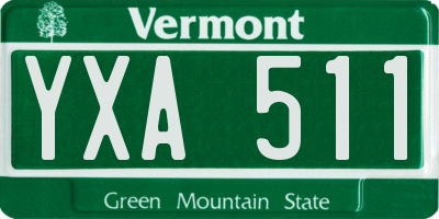 VT license plate YXA511