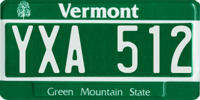 VT license plate YXA512