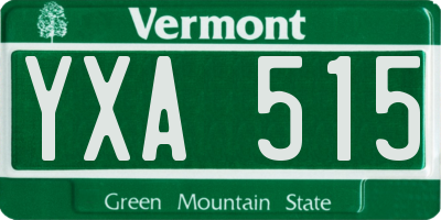 VT license plate YXA515