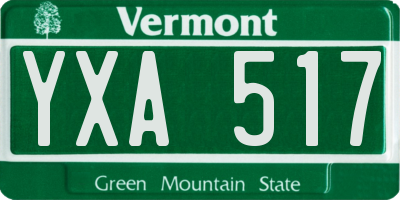 VT license plate YXA517