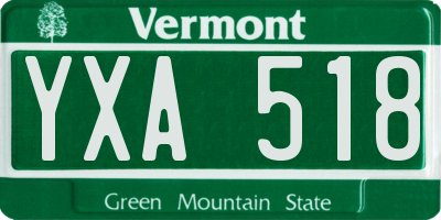 VT license plate YXA518