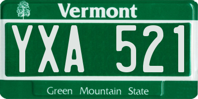 VT license plate YXA521