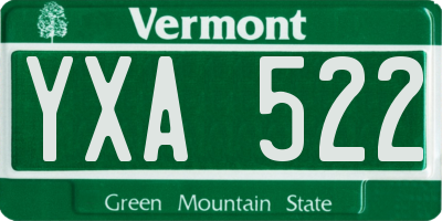 VT license plate YXA522