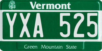VT license plate YXA525