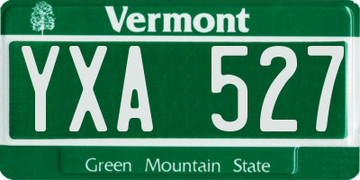 VT license plate YXA527