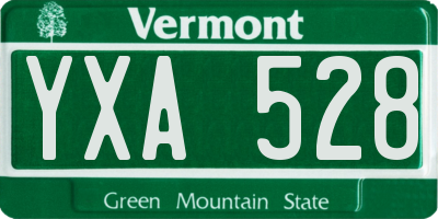 VT license plate YXA528