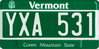 VT license plate YXA531