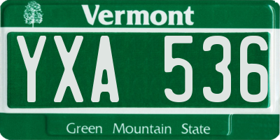 VT license plate YXA536