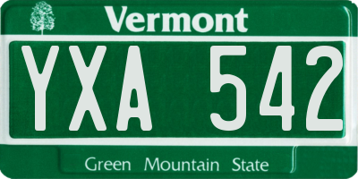 VT license plate YXA542