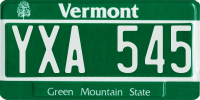 VT license plate YXA545