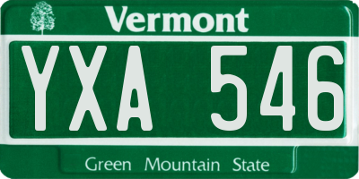 VT license plate YXA546