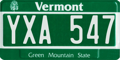 VT license plate YXA547
