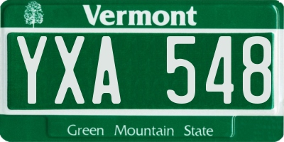 VT license plate YXA548