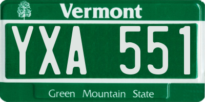 VT license plate YXA551