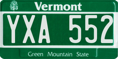 VT license plate YXA552
