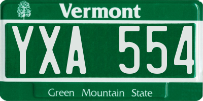 VT license plate YXA554