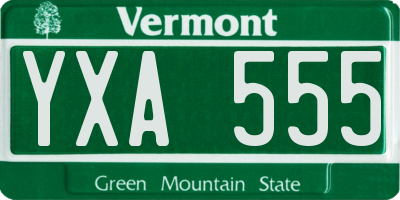 VT license plate YXA555