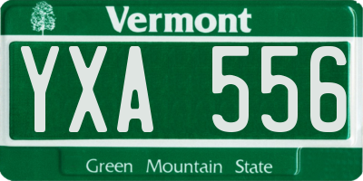 VT license plate YXA556