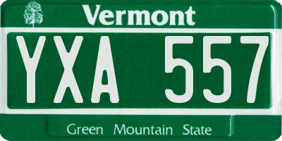 VT license plate YXA557