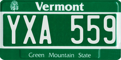 VT license plate YXA559