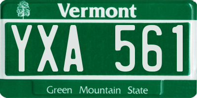 VT license plate YXA561