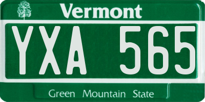 VT license plate YXA565